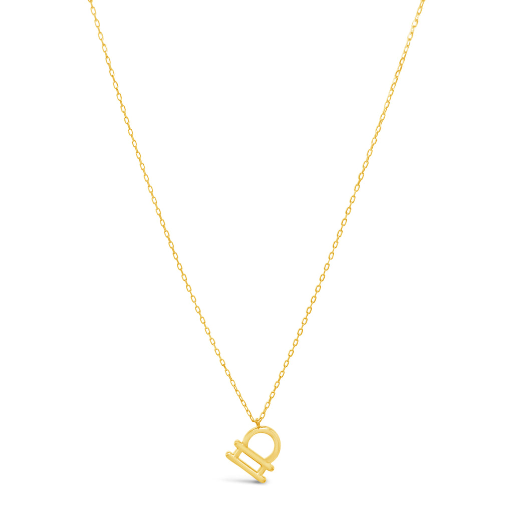 14k Yellow Gold Zodiac Symbol Pendant Necklace