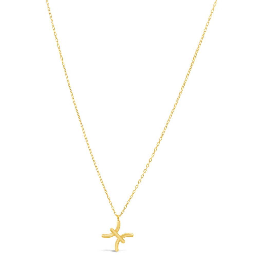 14k Yellow Gold Zodiac Symbol Pendant Necklace