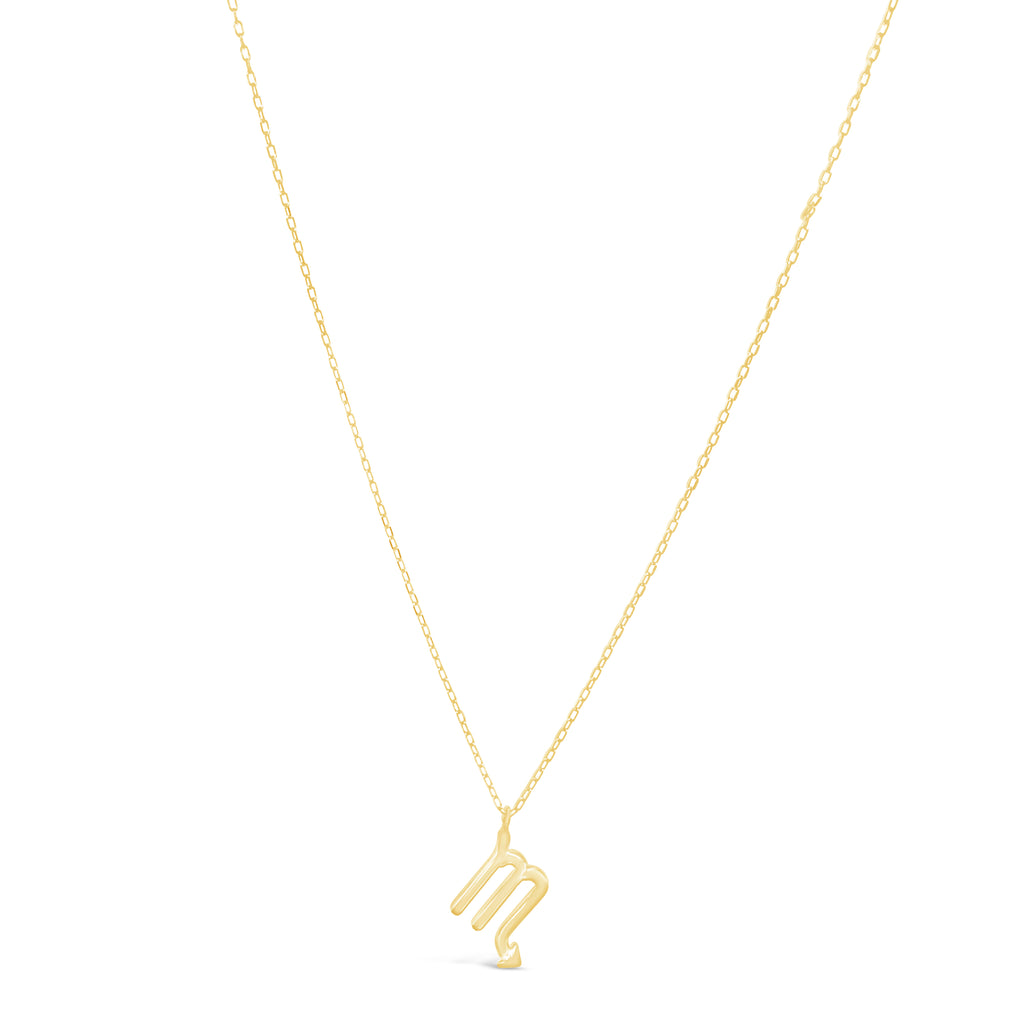 14k Yellow Gold Zodiac Symbol Pendant Necklace