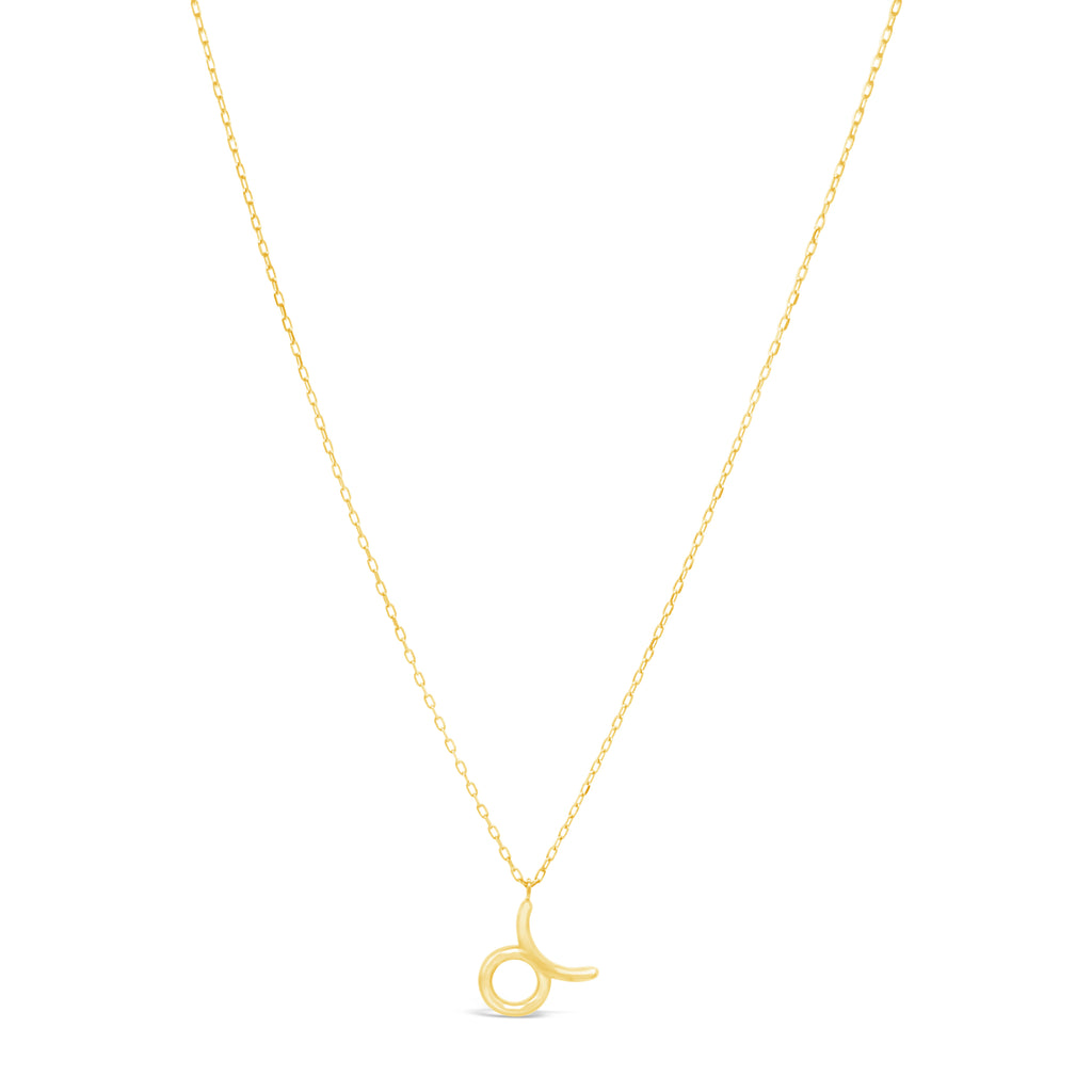 14k Yellow Gold Zodiac Symbol Pendant Necklace