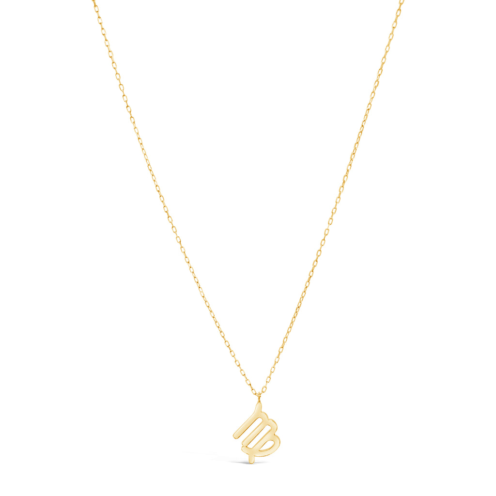 14k Yellow Gold Zodiac Symbol Pendant Necklace